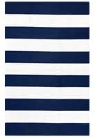 KOZYFLY Striped Outdoor Rug 27.5x43 Inches Front Door Rug Navy and White Woven Cotton Washable Outdoor Doormats Outdoor Entrance Mat for Front Door Entryway Patio Front Porch