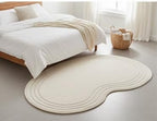 Irregular Shape Cream Rug - Ultra Soft & Durable Floor Covering - Perfect for Modern Home Décor (Multiple