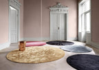 Faux Cowhide Round Area Rug | Non-Slip Leather Floor Carpet for Living Room, Bedroom, and Home Décor | Modern Stylish Accent Rug(Black_8x8)