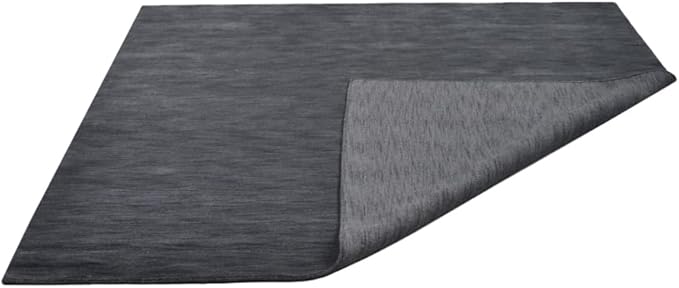Hand Knotted Loom Wool ECO-Friendly Area Rugs - 6'x6', Square, Charcoal Color, Solid Plain Design, High Pile Handmade Anti Skid Area Rugs for Living Room, Bed Room (L00111)