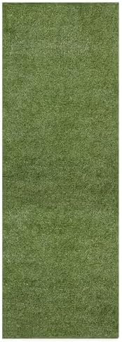 Ottomanson 2' x 2'7" Artificial Faux Grass Rug - Realistic Turf with UV Protection - Perforated for Easy Drainage - Durable, Hose-Off Synthetic Lawn Carpet for Indoor & Outdoor Use, Green