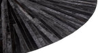 Faux Cowhide Round Area Rug | Non-Slip Leather Floor Carpet for Living Room, Bedroom, and Home Décor | Modern Stylish Accent Rug(Black_9x9)