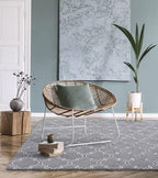 Amearea Fluffy Indoor Trellis Rug, Soft Moroccan Home Rugs for Bedroom, Shag Modern Area Rug for Living Room Kids Room Nursery, Easy Clean, Home Decor Low Pile Carpet, Light Grey 4x6 Feet