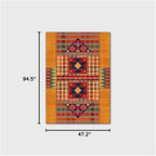 Vintage Boho Area Rugs Multicolor Ethnic Style Geometric Splicing Carpets Bedroom Living Room Kitchen Floor Mats Indoor Outdoor Non-Shedding Runner Rug Home Décor Carpet 4' X 8'