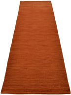 Hand Knotted Loom Wool ECO-Friendly Area Rugs - 2'6''x10', Runner, Orange Color, Solid Plain Design, High Pile Handmade Anti Skid Area Rugs for Living Room, Bed Room (L00111)