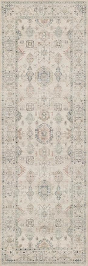 Loloi Hathaway Collection HTH-04 Beige/Multi 3'-6" x 5'-6", .25" Thick Accent Rug, Soft, Durable, Printed, Modern, Low Pile, Non-Shedding, Easy Clean, Living Room Rug