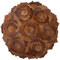 Round Floral Area Rug – Elegant Textured Rose Design – Soft Decorative Circle Mat with Non-Slip Backing for Living Room, Bedroom, Nursery, or Entryway (Brown_9x9 ft)
