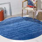 SAFAVIEH Adirondack Collection Area Rug - 9' Round, Light Blue & Dark Blue, Modern Ombre Design, Non Shedding & Easy to Clean, Ideal for Living Room, Bedroom, Office, Dining Space (ADR113F)