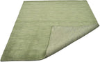 Hand Knotted Loom Wool ECO-Friendly Area Rugs - 8'x8', Square, Green Color, Solid Plain Design, High Pile Thick Handmade Anti Skid Area Rugs for Living Room, Bed Room (L00111)
