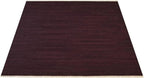 Rugsotic Carpets Hand Woven Flat Weave Kilim Wool ECO-Friendly Area Rugs - 10'x10', Square Shape, Plum Color, Solid Plain Design, Low Pile Handmade Area Rugs for Living Room, Bed Room (D00111)