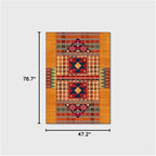 Vintage Boho Area Rugs Multicolor Ethnic Style Geometric Splicing Carpets Bedroom Living Room Kitchen Floor Mats Indoor Outdoor Non-Shedding Runner Rug Home Décor Carpet 4' X 6.5'