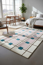 Greer Wool Area Rug - Chic Hand-Tufted Mauve, Blue, and Beige Design for Stylish Home Decor (2.5x9 Ft)