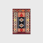 Vintage Boho Area Rugs Multicolor Ethnic Style Geometric Splicing Carpets Bedroom Living Room Kitchen Floor Mats Indoor Outdoor Non-Shedding Runner Rug Home Décor Carpet 3' X 3'