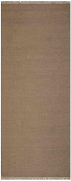 Rugsotic Carpets Hand Woven Flat Weave Kilim Wool ECO-Friendly Area Rugs - 2'6''x10', Runner Shape, Cream Color, Solid Plain Design, Low Pile Handmade Rugs for Living Room, Bed Room (D00111)