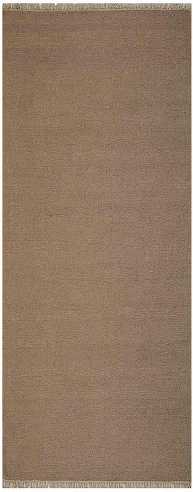Rugsotic Carpets Hand Woven Flat Weave Kilim Wool ECO-Friendly Area Rugs - 2'6''x10', Runner Shape, Cream Color, Solid Plain Design, Low Pile Handmade Rugs for Living Room, Bed Room (D00111)