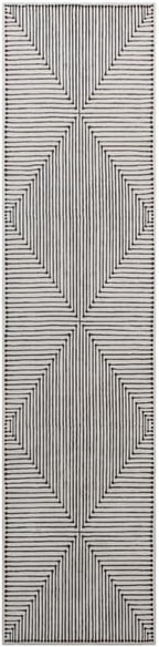GLN Rugs Contemporary Collection - Machine Washable Area Rug, Contemporary Washable, Non Slip, Low Pile Chenille Rug, Living Room, Bedroom, Kitchen Rug (2'6" x 10' Black Beige)