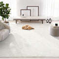 Abani Zen 6' x 9' Cream Rug – Neutral Layered Wavy Borders Pattern, Large Soft Area Rug for Living Room & Bedroom, Durable & Easy to Clean