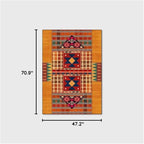 Vintage Boho Area Rugs Multicolor Ethnic Style Geometric Splicing Carpets Bedroom Living Room Kitchen Floor Mats Indoor Outdoor Non-Shedding Runner Rug Home Décor Carpet 4' X 6'