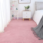 Soft Cashmere Area Rug Luxury Bedside Carpet Bedroom Living Room Mats Solid Color Children's Room Rugs Runner Carpets Indoor Mats Home Décor White Gray Red 6.5' X 6.5'