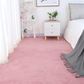 Soft Cashmere Area Rug Luxury Bedside Carpet Bedroom Living Room Mats Solid Color Children's Room Rugs Runner Carpets Indoor Mats Home Décor White Gray Red 4' X 5'