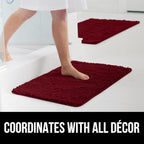 GORILLA GRIP Bath Rug Mat 30x20, Thick Soft Absorbent Chenille, Quick Dry Microfiber Mats, Rubber Backing Washable Shower Floor Rugs, US Designed Bathroom Bathmat Home Decor Accessories, Burgundy