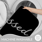 Black Glitter Blessed Bath Rugs Bible Verse Blessed Microfiber Bathroom Mat Soft Plush Shaggy Shower Mat for Bathroom Fluffy Comfortable Water Absorbent Carpet Non-Slip Machine Washable 20"X30"