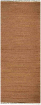 Rugsotic Carpets Hand Woven Flat Weave Kilim Wool ECO-Friendly Area Rugs - 2'6''x6', Runner Shape, Orange Color, Solid Plain Design, Low Pile Handmade Rugs for Living Room, Bed Room (D00111)