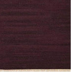 Rugsotic Carpets Hand Woven Flat Weave Kilim Wool ECO-Friendly Area Rugs - 8'x8', Square Shape, Plum Color, Solid Plain Design, Low Pile Handmade Area Rugs for Living Room, Bed Room (D00111)