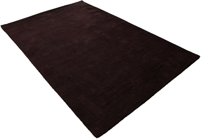 Rugsotic Carpets Hand Knotted Gabbeh Wool 5'x8' Area Rug Solid Brown L00111