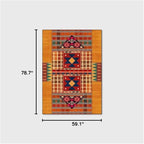 Vintage Boho Area Rugs Multicolor Ethnic Style Geometric Splicing Carpets Bedroom Living Room Kitchen Floor Mats Indoor Outdoor Non-Shedding Runner Rug Home Décor Carpet 5' X 6.5'