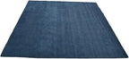Hand Knotted Loom Wool ECO-Friendly Area Rugs - 10'x10', Square, Blue Color, Solid Plain Design, High Pile Thick Handmade Anti Skid Area Rugs for Living Room, Bed Room (L00111)