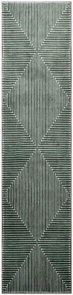GLN Rugs Contemporary Collection - Machine Washable Area Rug, Contemporary Washable, Non Slip, Low Pile Chenille Rug, Living Room, Bedroom, Kitchen Rug (2'6" x 10' Beige Green)