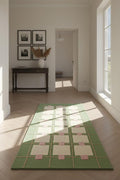 Greer Wool Area Rug - Soft Hand-Tufted Geometric Design with Pink and Green Color Palette, Perfect for Modern Home Decor (8x10 Ft)