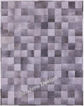 Modern Design Premium Cowhide Leather Carpet with Chevron Pattern, Area Rug (Grey, 3x10)