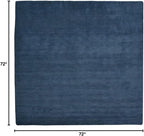 Hand Knotted Loom Wool ECO-Friendly Area Rugs - 6'x6', Square, Blue Color, Solid Plain Design, High Pile Thick Handmade Anti Skid Area Rugs for Living Room, Bed Room (L00111)
