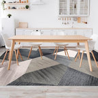 HOMFINE Washable Modern Area Rug - Geometric Style 9x12 Rugs for Living Room, Bedroom, Machine Washable Rug Soft Non Slip Non Shedding Area Rug - Green, 9'x12'