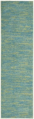 Nourison Home Essentials Blue Green 2'2" x 16' Area Rug Easy Clean, Non Shedding, Bed Room, Living Room, Dining Room, Kitchen (16' Runner)