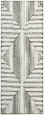 GLN Rugs Contemporary Collection - Machine Washable Area Rug, Contemporary Washable, Non Slip, Low Pile Chenille Rug, Living Room, Bedroom, Kitchen Rug (2'6" x 7' Green Beige)