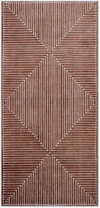 GLN Rugs Contemporary Collection - Machine Washable Area Rug, Contemporary Washable, Non Slip, Low Pile Chenille Rug, Living Room, Bedroom, Kitchen Rug (2'6" x 7' Beige Orange)