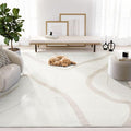Abani Nomad Cream & Beige Area Rug 2' x 3' for Living Room, Bedroom - Chic Abstract Pattern - Durable & Easy to Clean