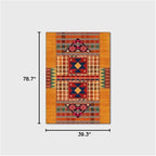 Vintage Boho Area Rugs Multicolor Ethnic Style Geometric Splicing Carpets Bedroom Living Room Kitchen Floor Mats Indoor Outdoor Non-Shedding Runner Rug Home Décor Carpet 3.2' X 6.5'