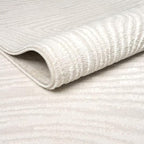 Abani Zen 4' x 6' Cream Rug – Neutral Layered Wavy Borders Pattern, Medium Soft Area Rug for Living Room & Bedroom, Durable & Easy to Clean