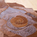 Round Floral Area Rug – Elegant Textured Rose Design – Soft Decorative Circle Mat with Non-Slip Backing for Living Room, Bedroom, Nursery, or Entryway (Brown_10x10 ft)