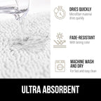 GORILLA GRIP Plush Absorbent Shaggy Chenille Bath Rug Mat for Oval Toilet Base with Rubber Backing, Machine Washable Rugs, Soft Microfiber Contour Mats for Toilets, Bathroom Decor, White