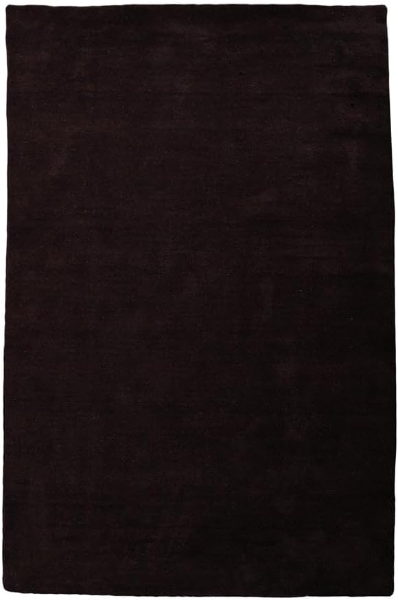 Hand Knotted Loom Wool ECO-Friendly Area Rugs - 6'7''x9'10'', Rectangle, Brown Color, Solid Plain Design, High Pile Thick Handmade Anti Skid Rugs for Living Room (L00111)