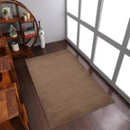 Hand Knotted Loom Wool ECO-Friendly Area Rugs - 10'x13', Rectangle Shape, Camel Color, Plain Solid, High Pile Thick Handmade Anti Skid Area Rugs for Living Room, Bed Room (L00111)