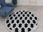 Geometric Lattice Area Rug – Modern Designer Pattern Carpet for Living Room, Bedroom & Office – Anti-Slip Soft Decorative Rug – Contemporary Floor Mat for Stylish Home Décor (Round-7x7)