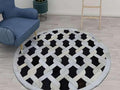 Geometric Lattice Area Rug – Modern Designer Pattern Carpet for Living Room, Bedroom & Office – Anti-Slip Soft Decorative Rug – Contemporary Floor Mat for Stylish Home Décor (Round-5x5)