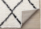 Geometric Grey and White 7x10 Area Rug, Carpet with Lattice Pattern, Large Rug Styled as a Modern Soft Carpet for Living Room Spaces