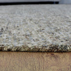 Hand Tufted Wool ECO-Friendly Area Rugs - 8'x8', Round Shape, Dark Brown & Beige, Solid Plain Design, High Pile Thick Handmade Area Rugs for Living Room, Bed Room (KWC111)